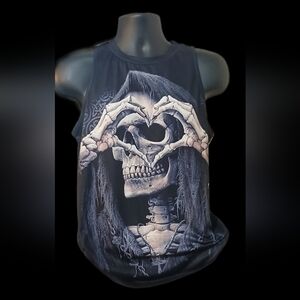 Black Skeleton Graphic Mens Tank Top